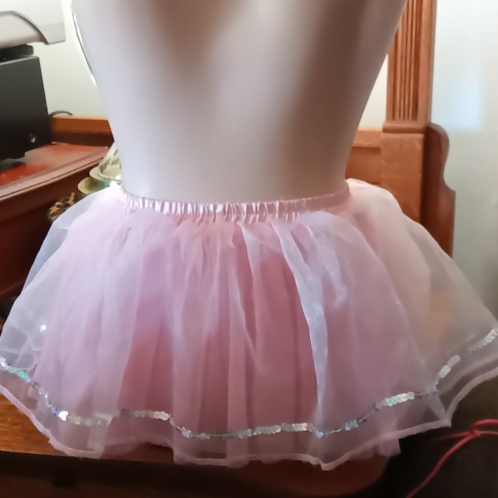 Jack Rabbit Creations Crimini Pink Pastel sequined skirt with slip.